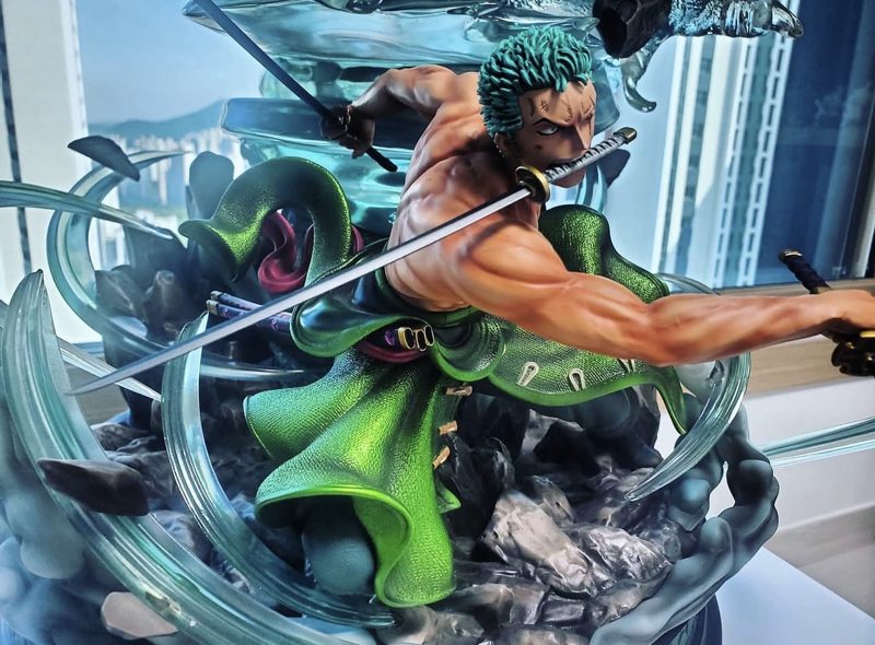 Statue modèle figurines en résine One Piece Roronoa Zoro la corde noire tornade
